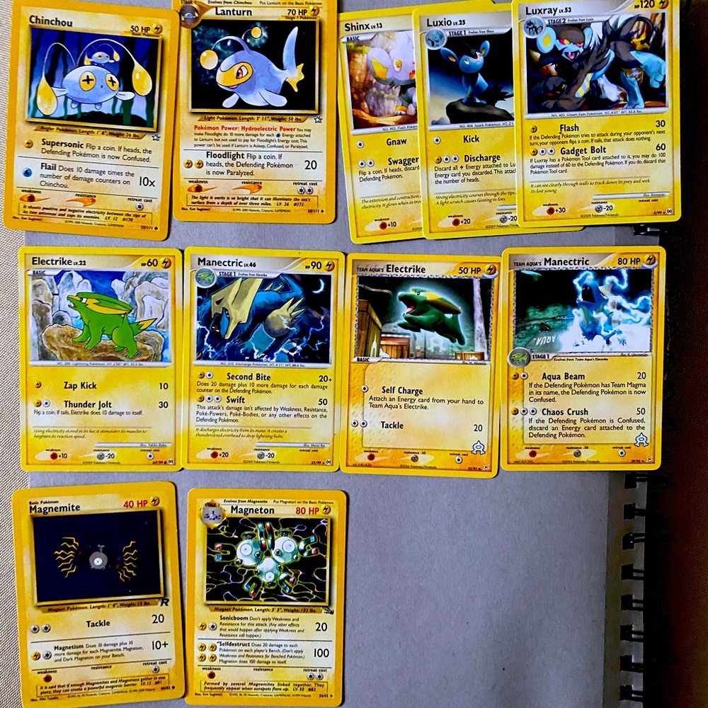 Electric Evolution Pokemon Card lot, vintage included